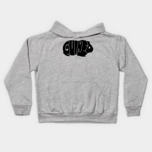 The cute Guinea Pig - Black Typography Kids Hoodie